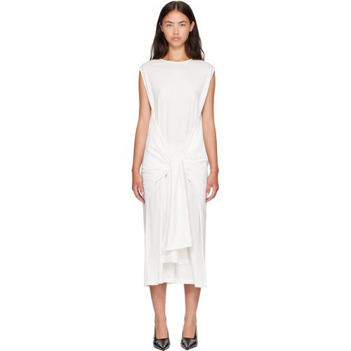 Off-White Tie-Waist Jersey Midi Dress