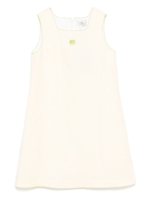 Embroidered-logo dress - Yellow