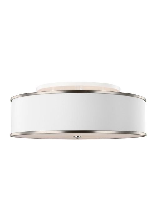 Satin Nickel Five Light Semi-Flush Mount from the Lennon Collection