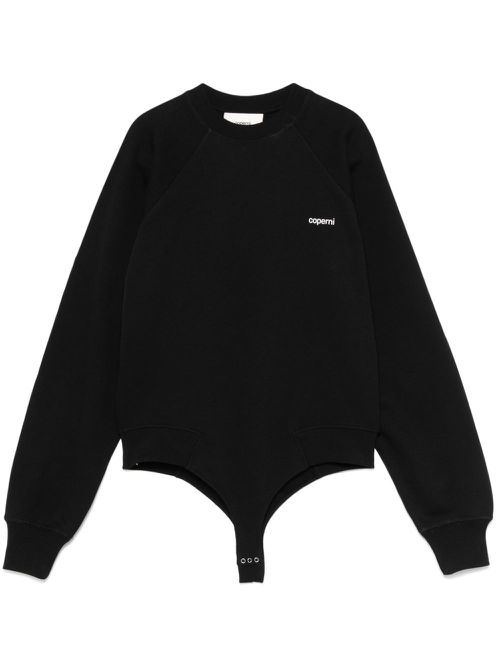 Logo-print bodysuit - Black