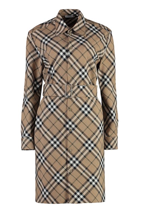 Check Belted Mini Shirtdress