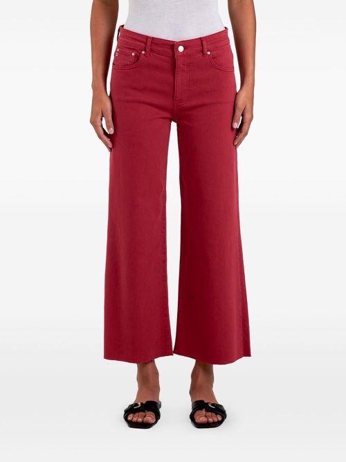 AG Jeans cotton-blend cropped jeans - Red