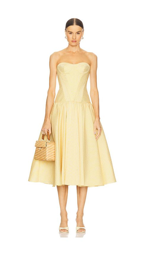 Alexis Summers Dress in Yellow Stripe - Yellow. M also in