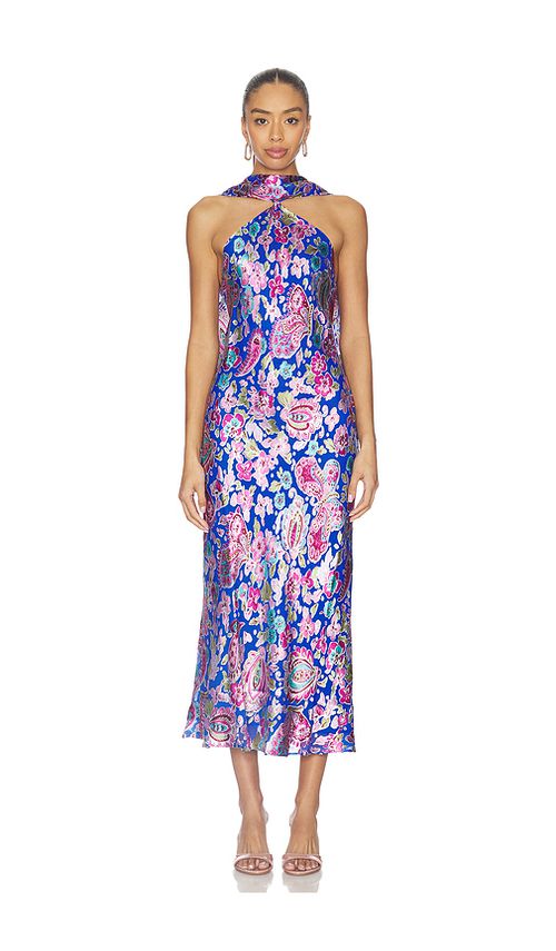 RIXO Hayley Dress in Navy,Pink. S. Also in XXS, XS, M