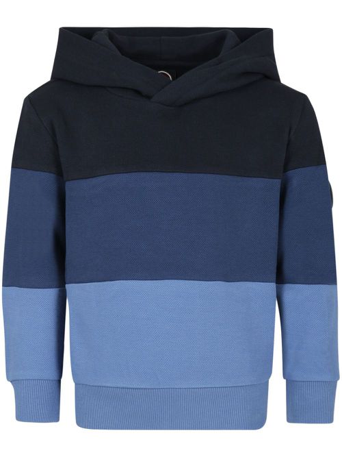 Stripe-print cotton hoodie - Black