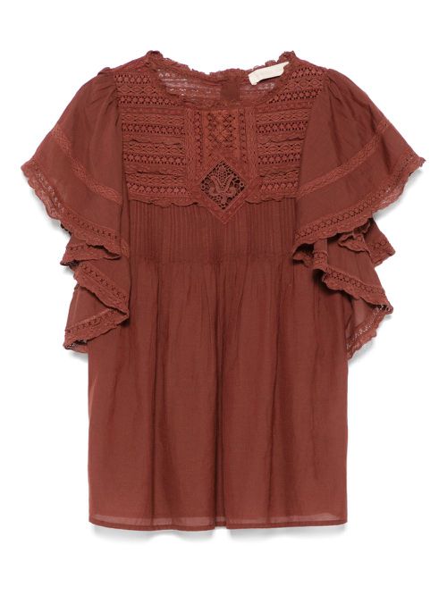 바네사브루노 여성 Calisson blouse - Brown 2HVA27V09712