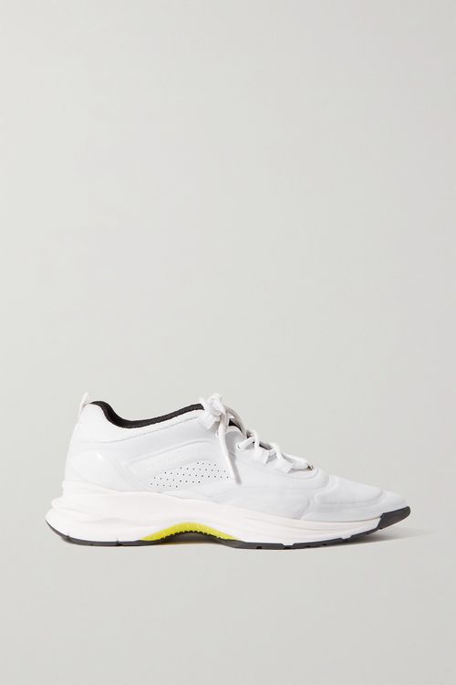 Neoprene And Mesh Sneakers - White