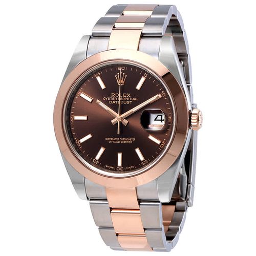 Datejust 41 Chocolate Brown Dial Steel and 18K Rose Gold Mens Watch 126301CHSO