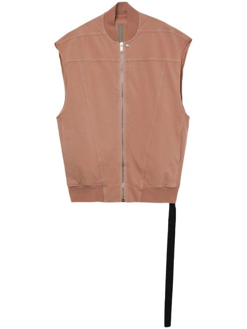 Zip-up cotton gilet - Orange