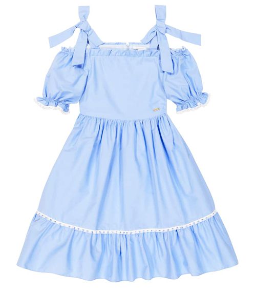 Patachou Bow-detail tiered cotton dress