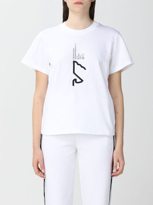 Cotton T-shirt with eagle embroidery