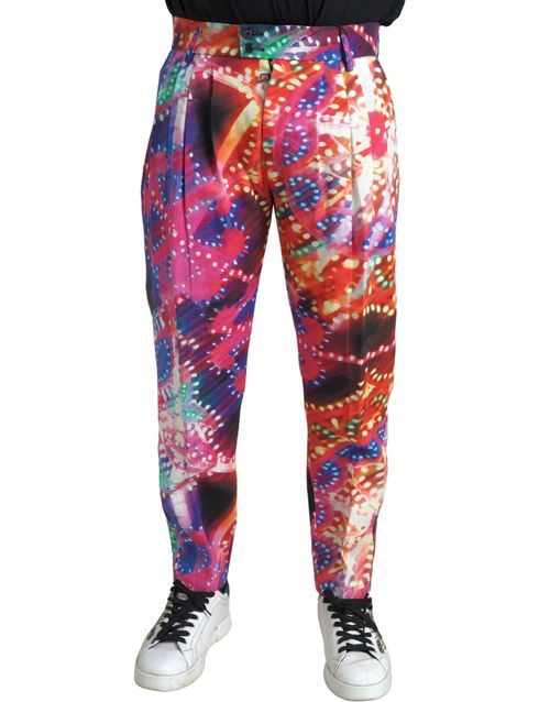 Multicolor Printed Linen Chinos — Multicolor