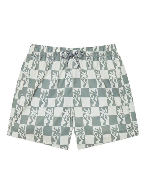 Graphic-print swim shorts - Green