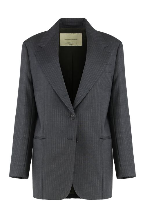 Pinstripe Wool Blazer