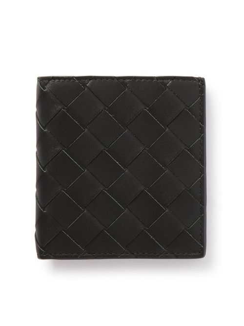 Intrecciato Leather Billfold Wallet - Men - Black