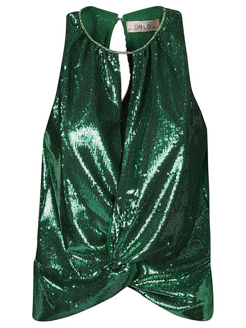 Dark Green Dark Green Sequin Cropped Top