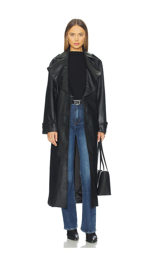 Bardot Reilia Vegan Leather Coat in Black. S/M also in