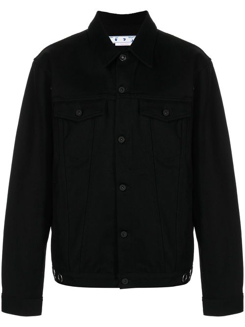 X Neen embroidered denim jacket - Black