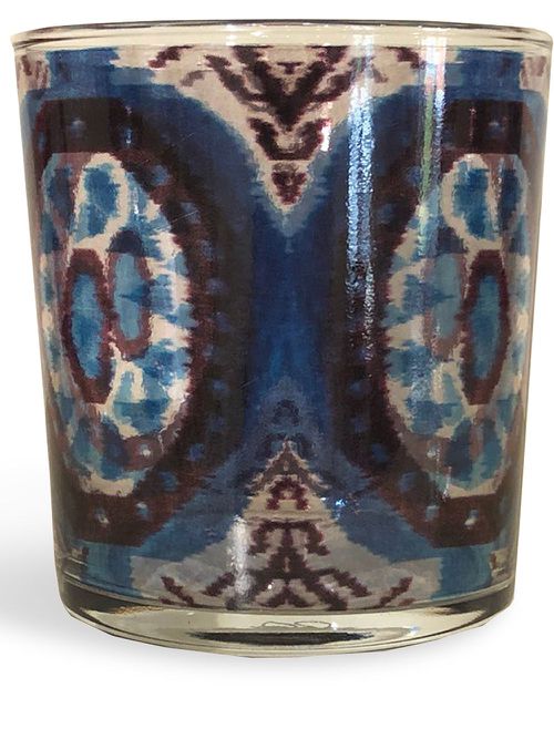 Ikat' set of four glasses - Blue