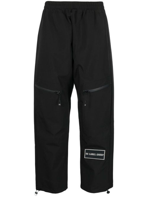 Logo-patch straight-leg trousers - Black