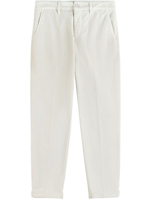 Corduroy tapered trousers - White