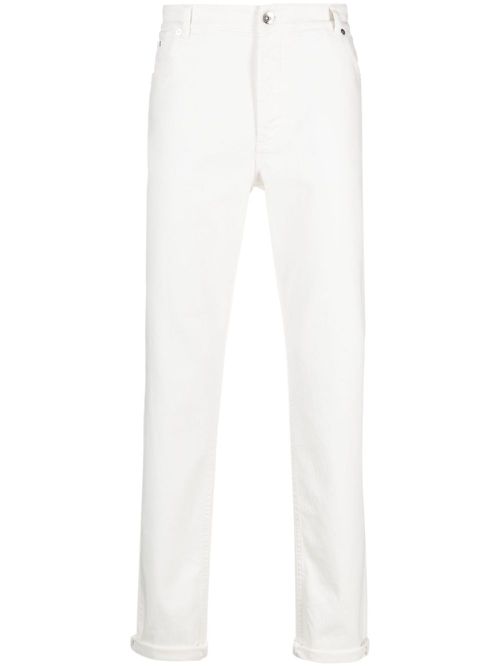 Mid-rise cotton straight jeans - White