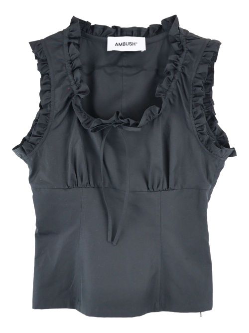 AMBUSH ruffle-detail sleeveless top - Black