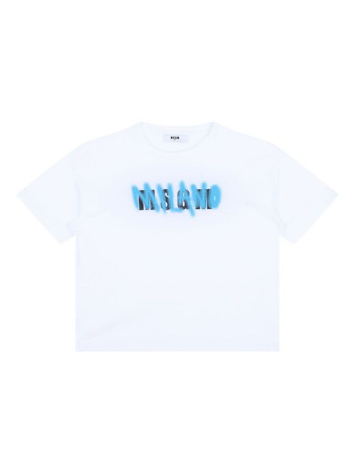MSGM Kids logo-print T-shirt - White