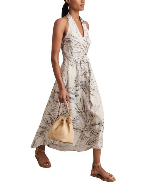Carla Palm Printed Linen Dress