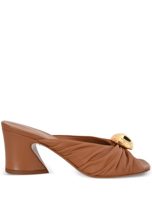 65mm Gleam mules - Brown