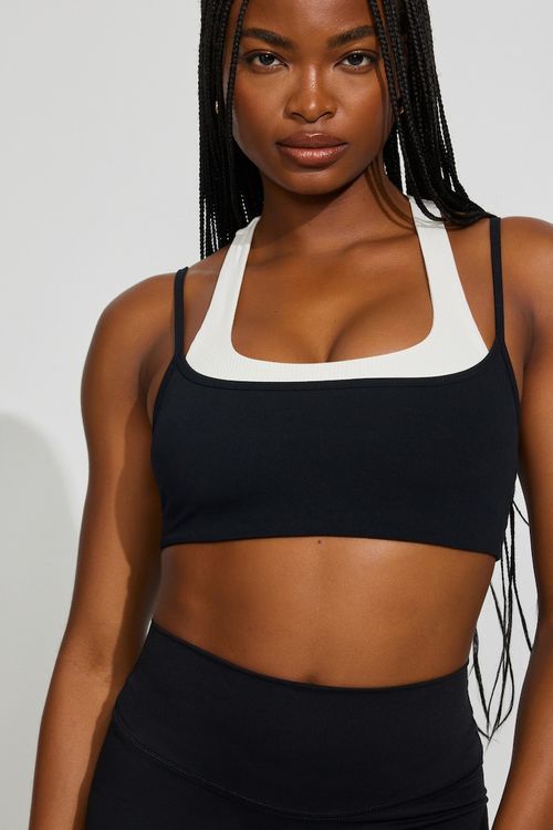 Ribbed Active Top - Black - Women Clothing