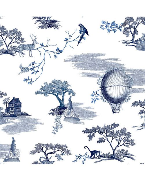 NuWallpaper Navy Fairytale Toille Peel & Stick Wallpaper