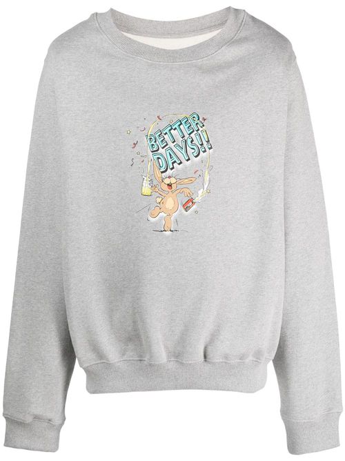Better Days graphic-print cotton sweatshirt - Grey