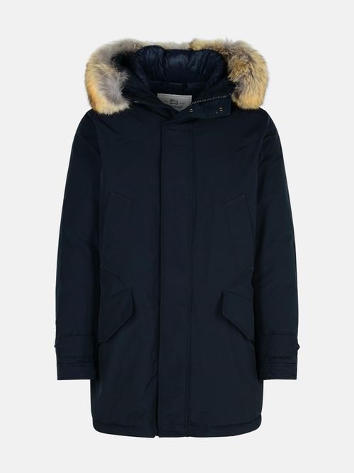 'Polar' Blue Cotton Blend Parka