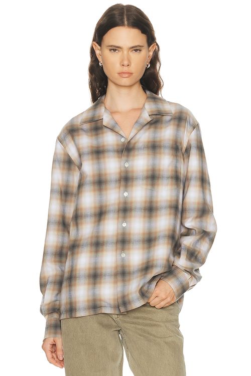 JW Anderson Check Shirt in Biscuit - Grey,Brown. L also in
