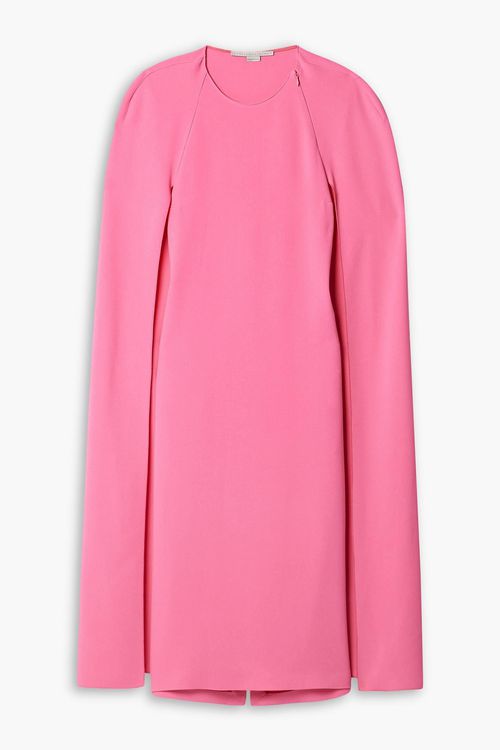 Cape-effect crepe midi dress - Pink - IT 36