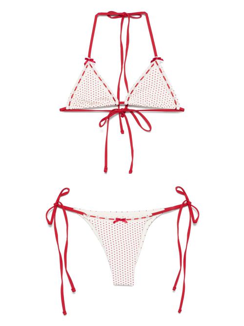 Polka dot-print bikini set - Neutrals