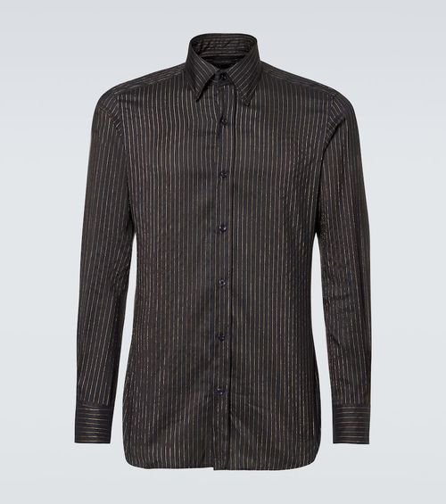 Pinstripe silk shirt