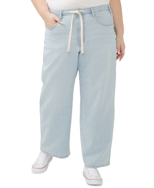 Plus Size Be Easy Drawstring Jeans - Indigo
