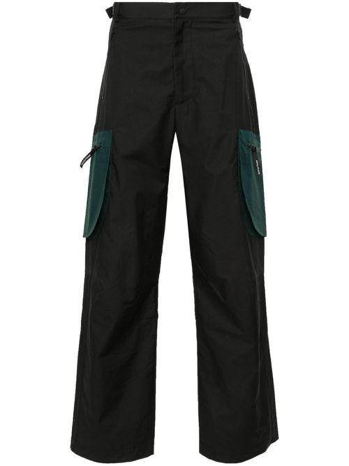 Organic-cotton blend cargo trousers - Black