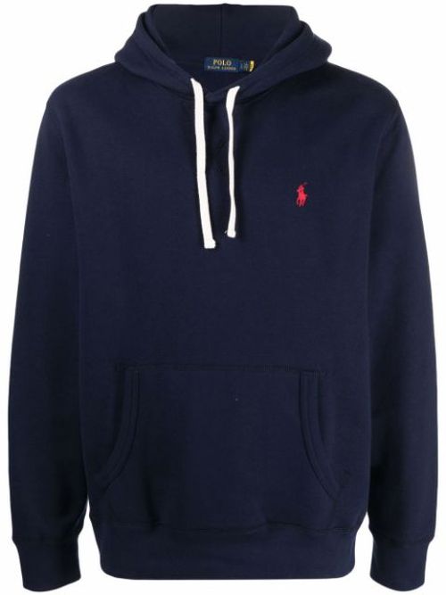 Embroidered-logo hoodie