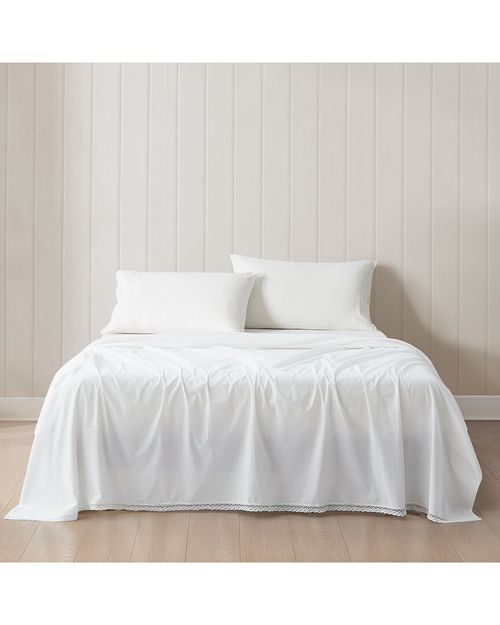 Lush Decor Evelyn Lace Trim Cotton Sheet Set