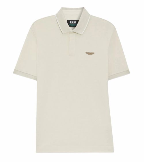 Off White Solid Shirt Collar Polo