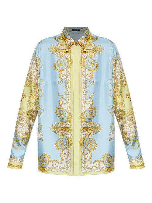 Baroque-Printed Silk Shirt