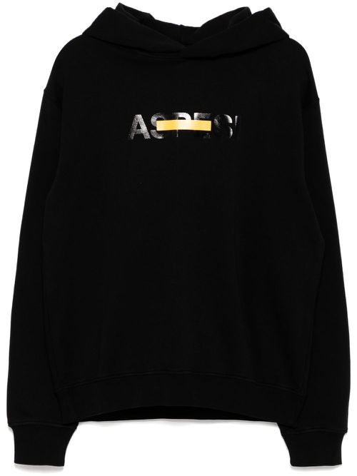 Logo-printed hoodie - Black