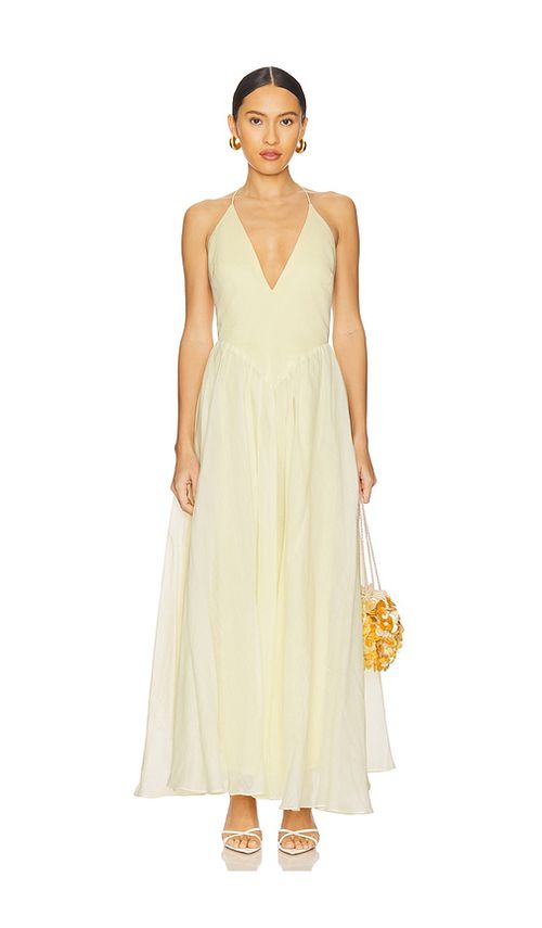 Bardot LANGES TRÄGERKLEID ARLETHA in Lemon. Größe 6. Also in 10, 12, 2