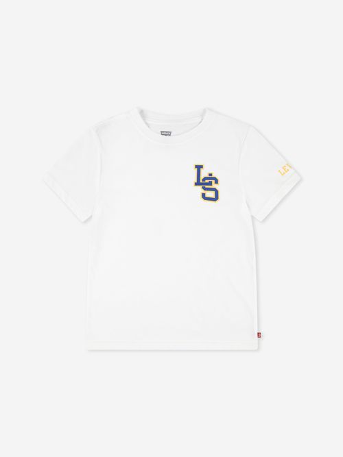 Levi's Kids Wear Boys LS Monogram T-Shirt in White 10 Yrs