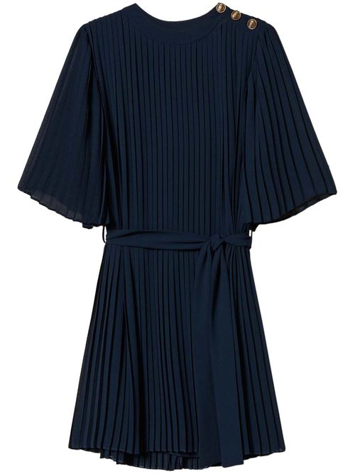 Pleated mini dress - Blue