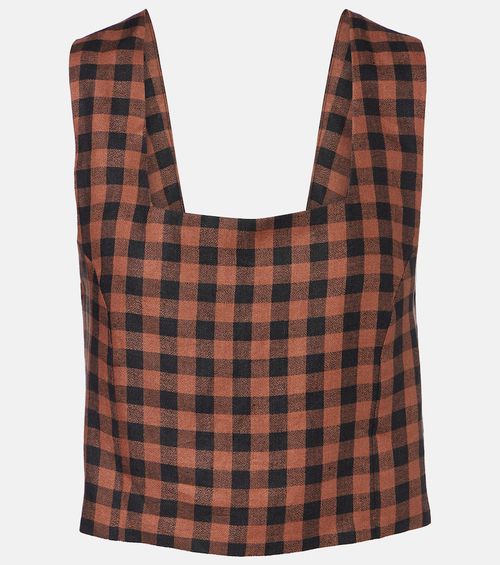 Checked linen top