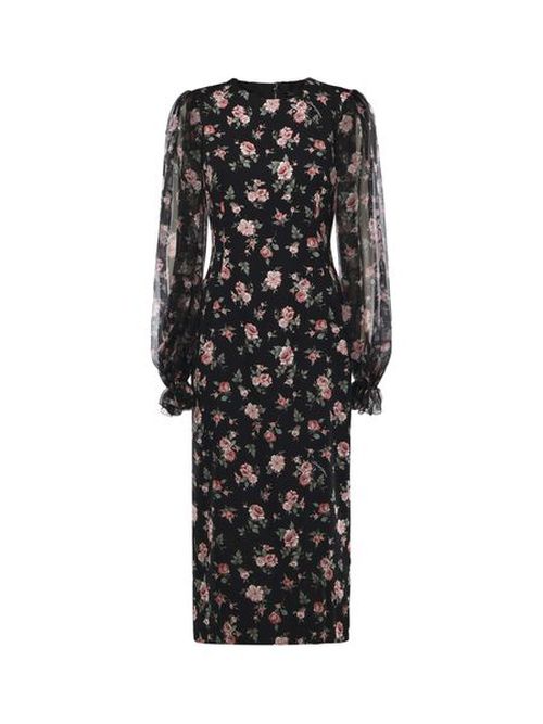 Dolce & Gabbana Vintage Roses-Printed Charmeuse Dress